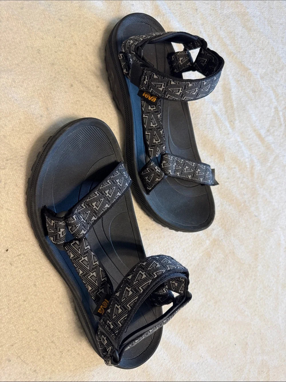 Teva Black & Gray Patterned Strap Men's Outdoor Sandals